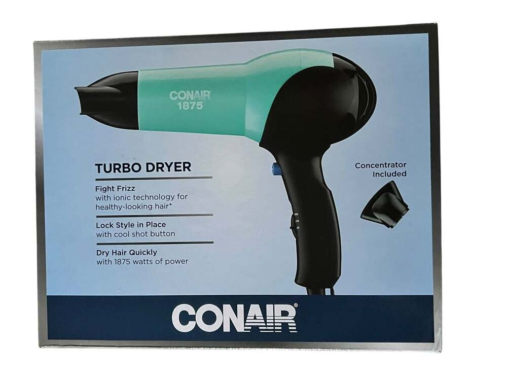 Conair 1875 Watt Turbo Dryer with Ionic Technology and Concentrator